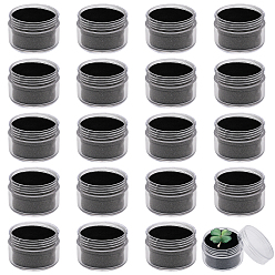 Clear Round Jewelry Plastic Loose Diamond Storage Box, with Black Sponge Inside, Clear, 3.9x2.75cm