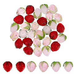 (52) Непрозрачная лаванда 30 шт 3 цвета бусины лэмпворк ручной работы, клубника, разноцветные, 15x13~15 мм, отверстие : 1~2 мм, 10 шт / стиль