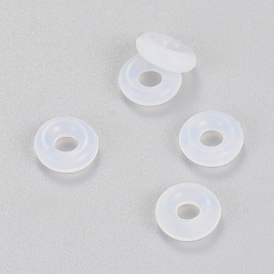Прозрачный Резиновые уплотнительные кольца, кольцевые бусины пончик, подходят европейские клипсы, прозрачные, 6x2 мм