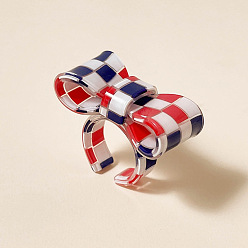 Разноцветный Открытые кольца-манжеты из смолы для женщин, бантом, красочный, внутренний диаметр: 18 мм