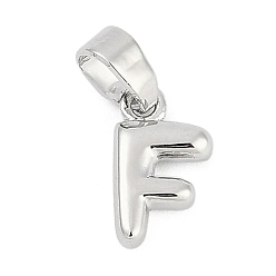 Letter F Латунь прелести, буквы, без кадмия и без свинца, долговечный, стойки покрытие, Буква F, 10x6x2.5 мм, отверстие : 3x5 мм