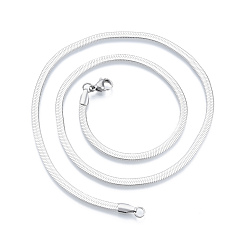 Нержавеющая Сталь Цвет Не тускнеет 304 ожерелье из нержавеющей стали с цепочкой в виде елочки для мужчин, цвет нержавеющей стали, 17.72 дюйм (45 см), широк: 3 мм