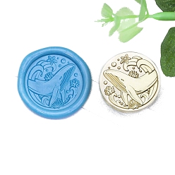 Whale Золотая восковая печать, латунная головка штампа, для приглашений, конверты, подарочная упаковка, кит, 25x25 мм