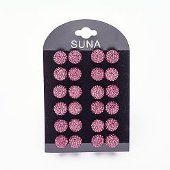 204_Аметист Подарок для валентина для нее, 925 серьги из стерлингового серебра австрийского хрусталя, мяч серьги, круглые, 204 _amethyst, 8 мм