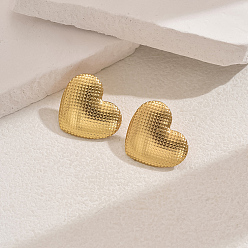 Сердце 201 из нержавеющей стали серьги, простые и универсальные женские украшения, сердце, 22x25.5 мм
