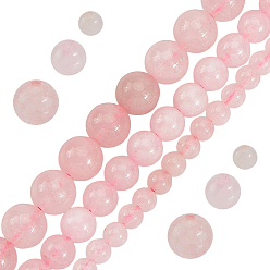 Розовый Кварц 3 нити 3 стили нити из натурального розового кварца, круглые, окрашенные, 4~8 мм, отверстие : 1 мм, 1 прядь / стиль