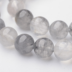 Cloudy Quartz Natural Cloudy Quartz Round Bead Strands, 8.5mm, Hole: 1mm, about 47pcs/strand, 15.3 inch