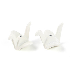 Белый Стойки с покрытием из окрашенного распылением сплава, оригами журавлик, без кадмия, без никеля и без свинца, белые, 15x20.5x19 мм, отверстие : 1.2~1.4 мм