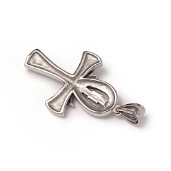 Antique Silver 304 Stainless Steel Pendants, for Easter, Ankh Cross, Antique Silver, 43x27.5x5.5mm, Hole: 8x5mm
