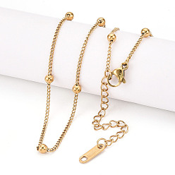 Настоящее золото 18K Ионное покрытие (ip) 304 ожерелье-цепочка из нержавеющей стали для мужчин и женщин, реальный 18 k позолоченный, 15.55~16.18 дюйм (39.5~41.1 см)