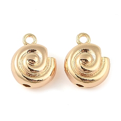 Настоящее золото 18K Латунь прелести, без кадмия, без никеля и без свинца, улитка, реальный 18 k позолоченный, 13x10.5x6.5 мм, отверстие : 1.6 мм