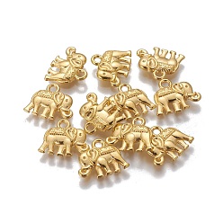Золотой Подвески из сплава в тибетском стиле, без кадмия, без никеля и без свинца, форма слона, золотые, 12x14x2.5 мм, отверстие : 1 мм