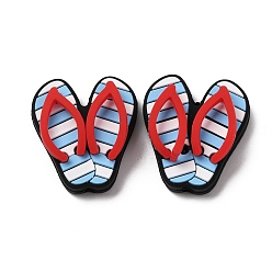 Красный Силиконовые фокусные шарики, вьетнамки, красные, 29.5x26.5x10 мм, отверстие : 3 мм