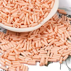 Легкий Лосось Стеклянные бусины, окрашенные в процессе выпечки, круглое отверстие, светлый померанцевый, 7x2 мм, отверстие : 0.8 мм, Около 13636 шт / фунт