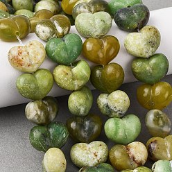 Змеевик Натуральные бусины из серпентина, сердце, 10.5~11.5x14x8 мм, отверстие : 1 мм