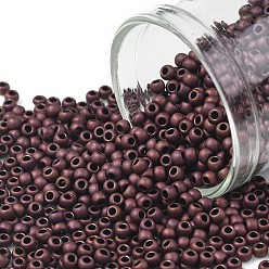 (222F) Frosted Dark Bronze Тохо 11/0 круглые бусины, японский бисер, (222 f) матовая темная бронза, 11/0, 2.2 мм, отверстие : 0.8 мм, Около 1110 шт / 10 г