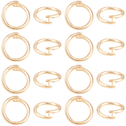Настоящее золото 14K 20 шт. Латунные открытые прыжковые кольца, круглые стопорные соединительные кольца, реальный 14 k позолоченный, 14x3 мм, внутренний диаметр: 10.5 мм