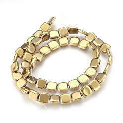 Antique Bronze Plated Electroplated Non-magnetic Synthetic Hematite Beads Strands, Polish, Square, Antique Bronze Plated, 8x8x2.5mm, Hole: 1mm, about 52pcs/strand, 15.98 inch(40.6cm)