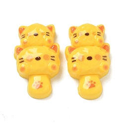 Золотистый Кабошоны из смолы, кошка, золотые, 29.5x17.5x8 мм