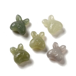 Nephrite Jade Natürliche Nephrit-Jade/Hetian-Jade-Perlen, Kaninchen, 14x12x7 mm, Bohrung: 1 mm