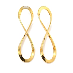 Настоящее золото 18K Ионное покрытие (ip) 304 подвески из нержавеющей стали, номер 8 очарование, реальный 18 k позолоченный, 48x13x8 мм, отверстие : 14.5x8 мм