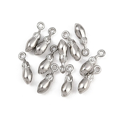 Eggplant Овощи 304 подвески из нержавеющей стали, полированный, цвет нержавеющей стали, анти-тускнение, баклажан, 10.5x3x3 мм, отверстие : 1.2 мм