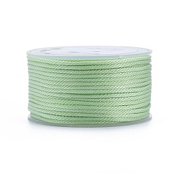Pale Green Polyester Braided Cords, for Jewelry Making Beading Crafting, Pale Green, 2mm, about 21.87 yards(20m)/roll