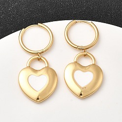 Золотой 304 обруч серьги из нержавеющей стали сердце, золотые, 44x20 мм