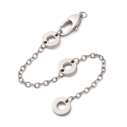 Платина Латунный удлинитель цепи, без кадмия, без никеля и без свинца, с застежками, платина, 100 мм, отверстие : 3 мм