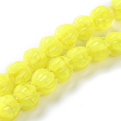 Желтый Бусины лэмпворк , цветок, желтые, 11x12 мм, отверстие : 2 мм, около 30 шт / нитка, 12.40 дюйм (31.5 см)