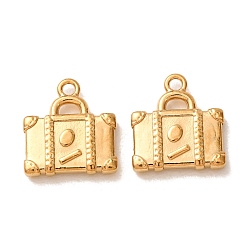 Chapado en Oro Real 18K 304 colgantes de acero inoxidable, adornos para equipaje de viaje, revestimiento de iones (ip), larga duración plateado, real 18 k chapado en oro, 13x12x2.5 mm, agujero: 1.4 mm