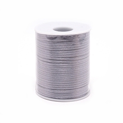 Gray Polyester Cord, Satin Rattail Cord, with Spool, for Beading Jewelry Making, Gray, 2.5mm, about 50m/roll