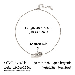 Нержавеющая Сталь Цвет Минималистичные 304 ожерелья из нержавеющей стали с подвеской в виде двух круглых шаров для женщин, цвет нержавеющей стали, 15.75 дюйм (40 см)