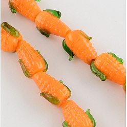 Оранжевый Бусины лэмпворк , кукуруза, оранжевые, 17x11x9 мм, отверстие : 2 мм