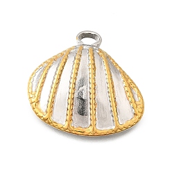 Shell Shape 304 подвески из нержавеющей стали, золотые и нержавеющая сталь цвет, формы раковины, 20x21.5x5 мм, отверстие : 3x2.5 мм