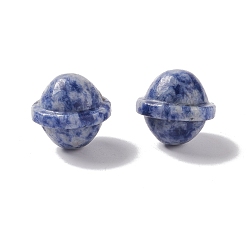 Blauer Fleck Jaspis Natürliche blaue Punktjaspisperlen, kein Loch, Saturn-Form, 19x20 mm