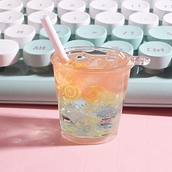 Легкий Лосось Светящиеся прозрачные подвески для напитков из смолы, светящиеся в темноте подвески в ведерке для льда, светлый померанцевый, 50x29 мм