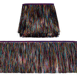 Разноцветный 10м полиэстеровая бахрома с отделкой в виде кисточек для домашних животных, для аксессуаров костюма, красочный, 7-7/8 дюйм (200 мм), около 10.94 ярдов (10 м) / карту