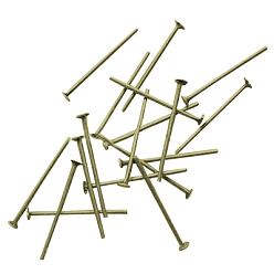 Античная Бронза Железные штыри с плоской головкой, без кадмия и без свинца, античная бронза, 16x0.75~0.8 мм, 20 датчик, Около 12900 шт / 1000 г, Руководитель: 2 mm