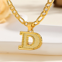 Letter D 304 цепочка с подвеской в виде Фигаро из нержавеющей стали, золотые, Буква D, 17.72 дюйм (45 см)