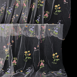 Персиковый Слойка 2 ярдов полиэстеровой вышивки 3 сетчатые ткани с цветочным рисунком, поделки товары для рукоделия, розовые, 1660x1.5 мм