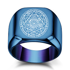 Синий Семиконечная звезда 304 кольца из нержавеющей стали, синие, размер США 12 (21.4 мм)