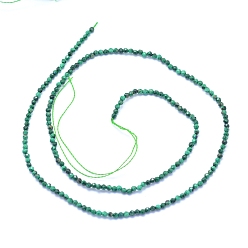 Malachite Natural Malachite Beads Strands, Faceted, Round, 2mm, Hole: 0.6mm, about 195pcs/strand, 15.35 inch(39cm)