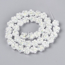 Прозрачный Нити из фольги в технике лэмпворк, цветок, прозрачные, 10.5~11x11~12x8~9 мм, отверстие : 1~1.2 мм, около 40 шт / нитка, 16.54~16.73'' (42~42.5 см)