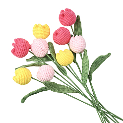 (52) Непрозрачная лаванда 9 шт. 3 цветной полиэстер с железной проволокой искусственный цветок тюльпана, для украшения дома на свадьбу своими руками, разноцветные, 413~415x122x59 мм, 3 шт / цвет