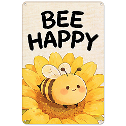 Bees Vintage Metal Tin Sign, Iron Wall Decor for Bars, Restaurants, Cafe Pubs, Rectangle, Bees, 200x300x2.2mm