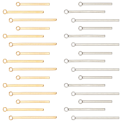 (52) Непрозрачная лаванда 304 подвески из нержавеющей стали, прямоугольник / бар, разноцветные, 23~33x1.5x1.5 мм, отверстие : 2 мм, 60 шт / коробка
