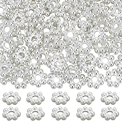 Нержавеющая Сталь Цвет 80 шт. 304 распорные втулки из нержавеющей стали, цветок, гранулированные бусины, цвет нержавеющей стали, 6x1.7 мм, отверстие : 1.6 мм