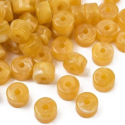 Gold Two-Color Opaque Acrylic Imitation Gemstone Beads, Column, Gold, 12x8mm, Hole: 3mm, about 526pcs/500g