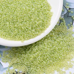(RR172) Transparent Chartreuse Luster Миюки круглые бусины рокайль, японский бисер, 11/0, (rr 172) прозрачный шартрезский блеск, 2x1.3 мм, Отверстие : 0.8 мм , около 5500 шт / 50 г